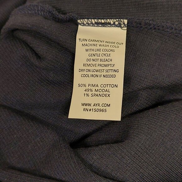 A.Y.R. Navy Blue Maxi S/S Scoop Neck Rib-Knit Sheath Size: S - Picture 3 of 9